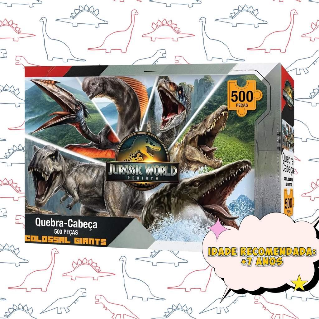 Quebra-cabeça 500 Peças Colossal Giant Jurassic World Rebirth Mimo Toys
