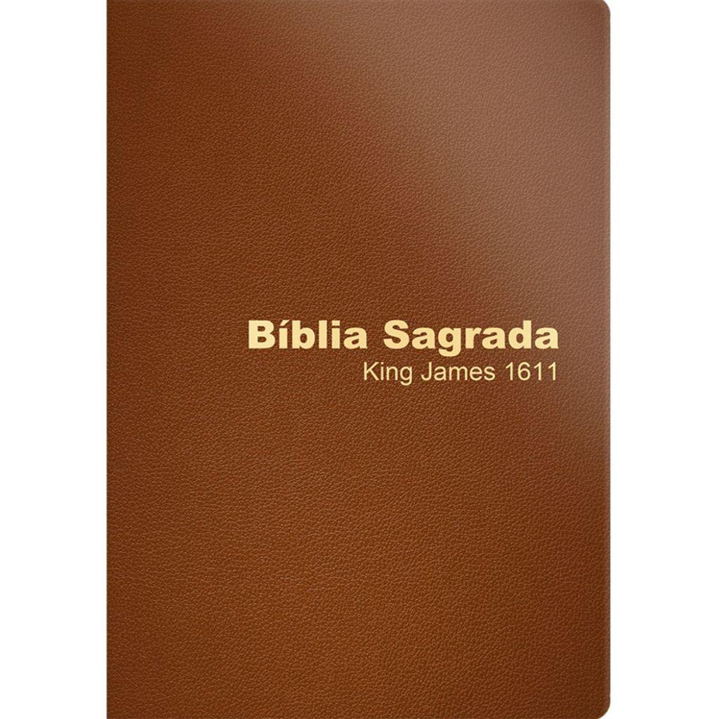 Bíblia Sagrada King James 1611 Capa Luxo Marrom