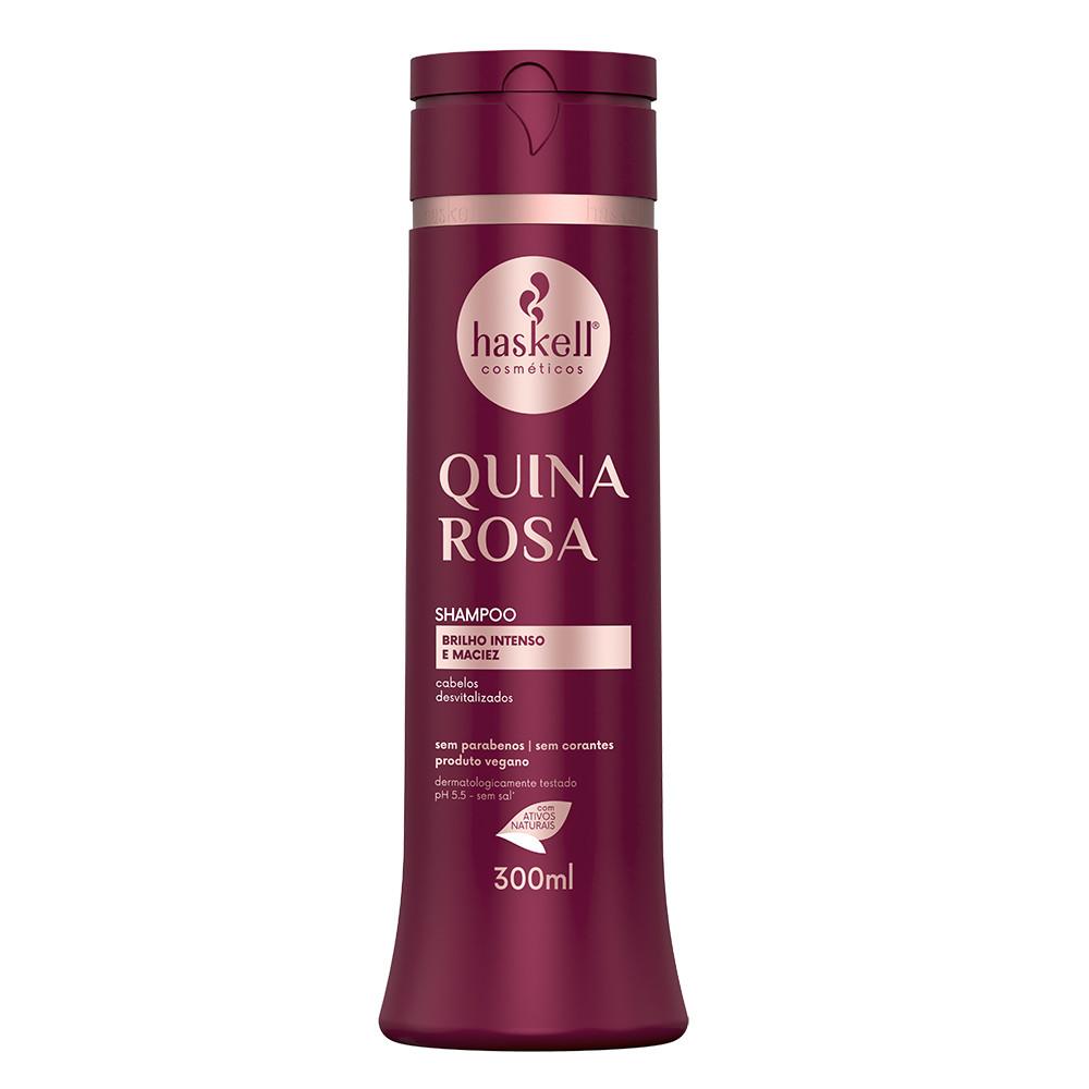 Shampoo Quina Rosa 300ml Haskell Revitalização Suave Para Cabelos Opacos E Sem Vida