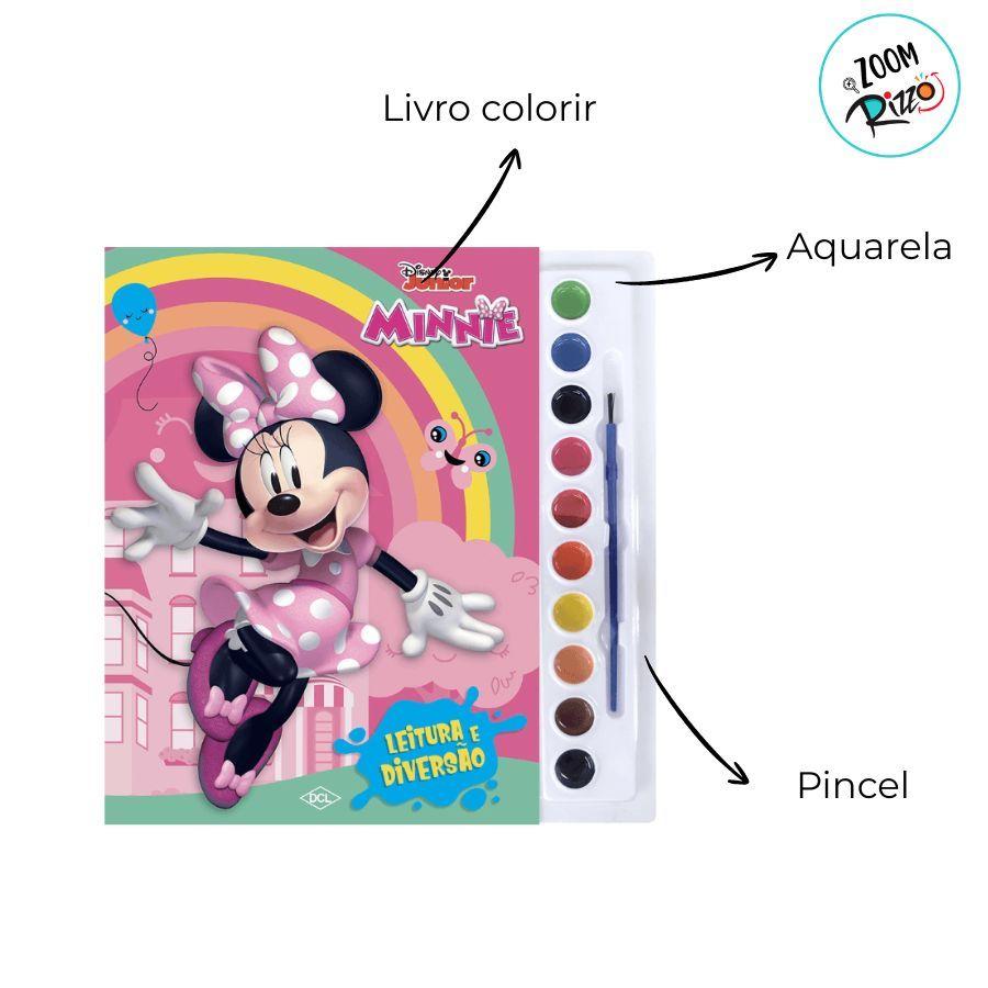 Kit Para Colorir Livro E Aquarela - Minnie Mouse - 1 Unidade - Disney Original - Rizzo