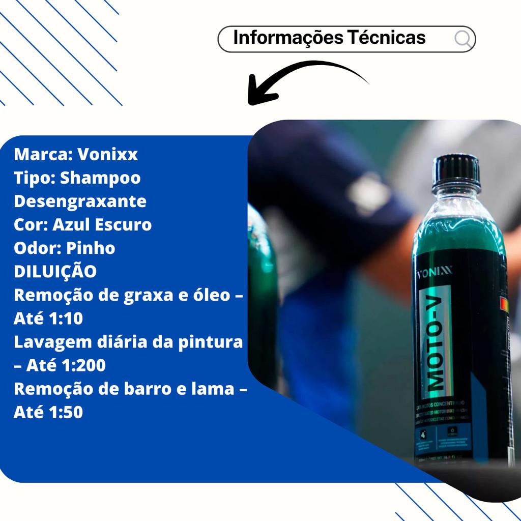 Moto-v Shampoo Para Lavar Motos Concentrado Vonixx 500ml