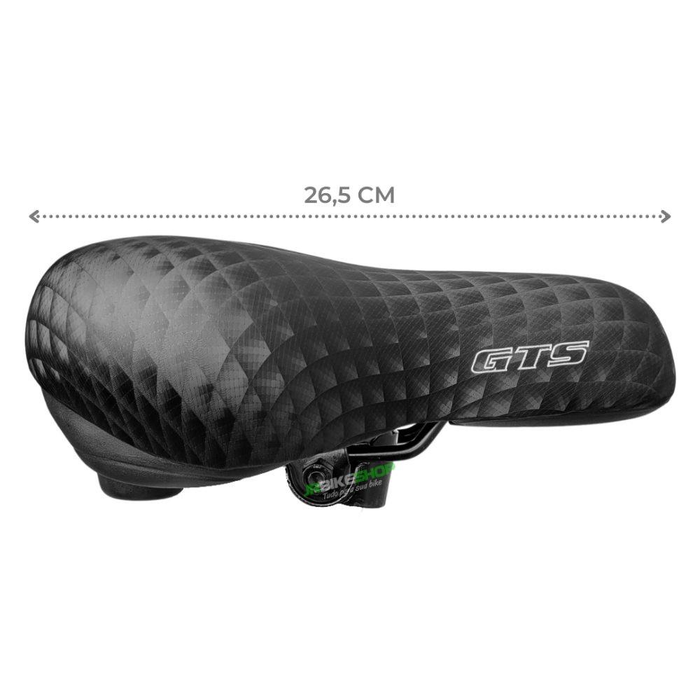 Selim Bike Confortavel Duas Molas Largo Unissex Gts - Preto