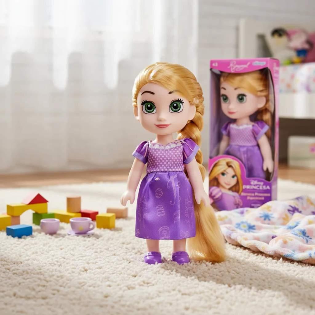 Mini Boneca Princesa Disney 15cm Ariel Bela Cinderela Branca De Neve Rapunzel Moana Brinquedo