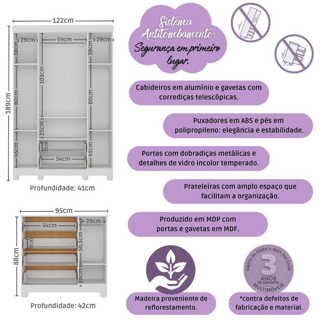 Quarto De Bebê Completo Com Berço Americano 3 Em 1 Bombom Multimóveis