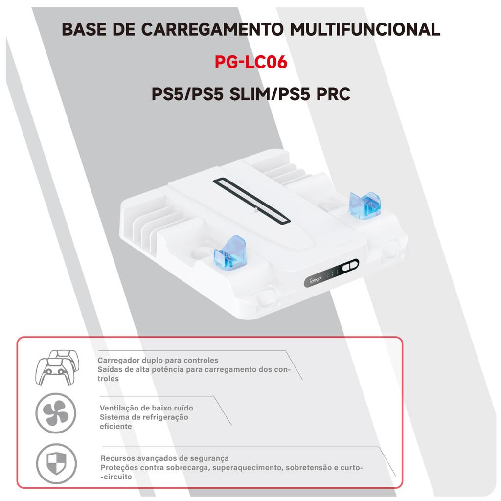 Base De Carregamento PS5 Com Cooler E Gaveta Para Jogos LED Indicador