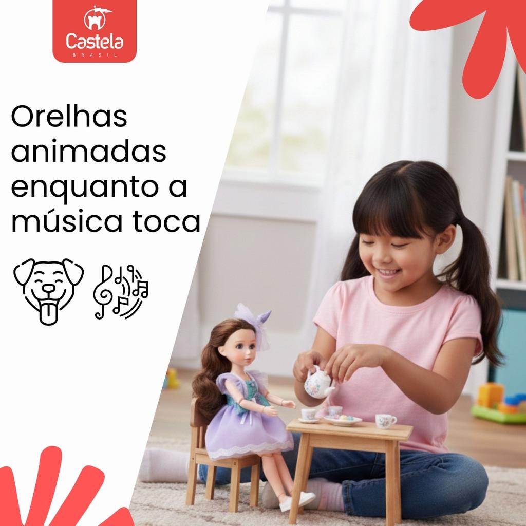 Boneca Articulada Vestido Roxo Coleção Emelia - Castela