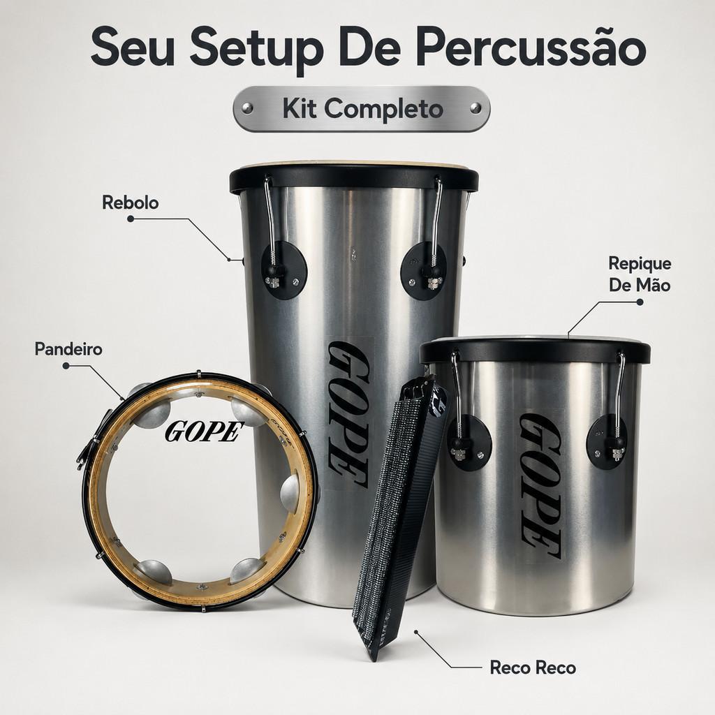 Kit Resenha Gope Com Pandeiro Rebolo Repiquede Mão Reco