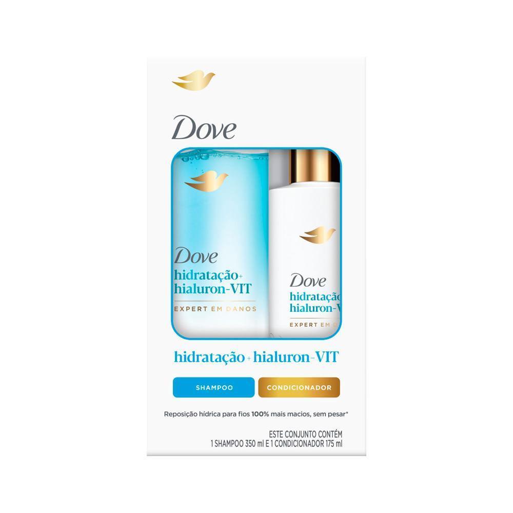 Kit Shampoo 350ml + Condicionador 175ml Dove Hidratação + Hialuron-vit