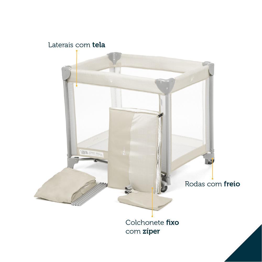 Berço Portátil Mini Play Safety 1st Com Mosquiteiro 2 Alturas 0-15kg Beige