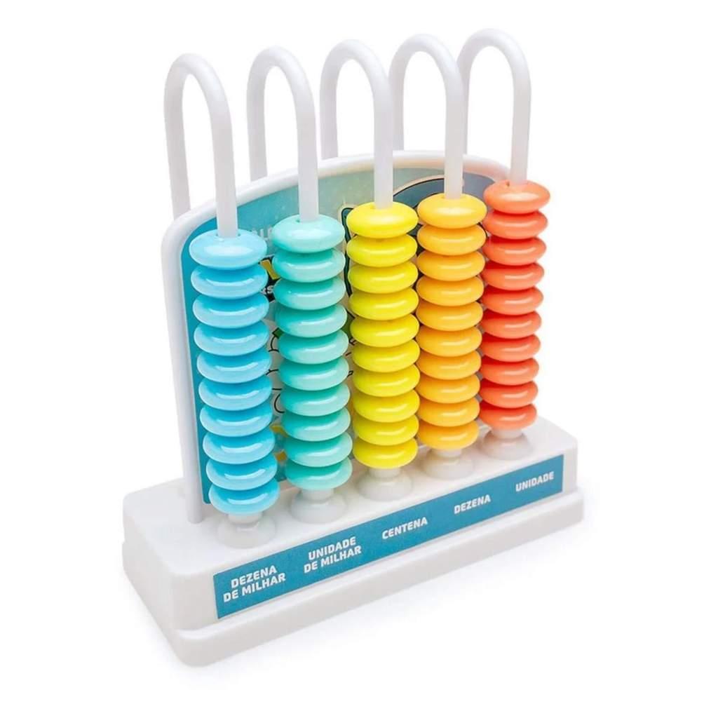Brinquedo Educativo Ábaco Sonic 5 Colunas 50 Argolas Leo Leonora