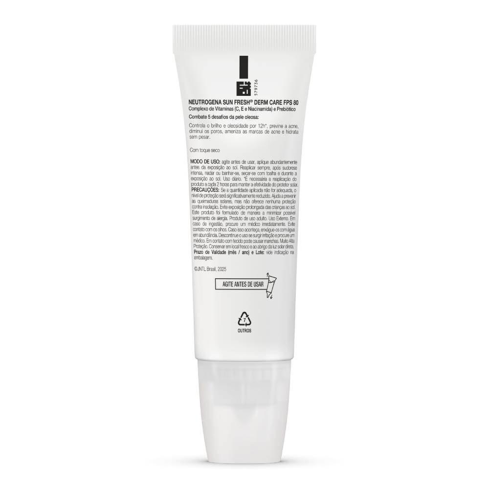 Protetor Solar Facial Neutrogena Sun Fresh Derm Care Fluido Sem Cor Fps80 40ml