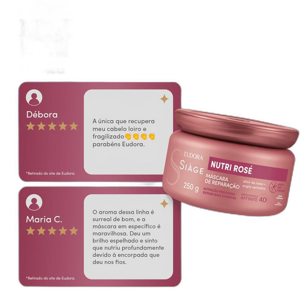 Eudora Máscara Capilar Siàge Nutri Rosé 250g