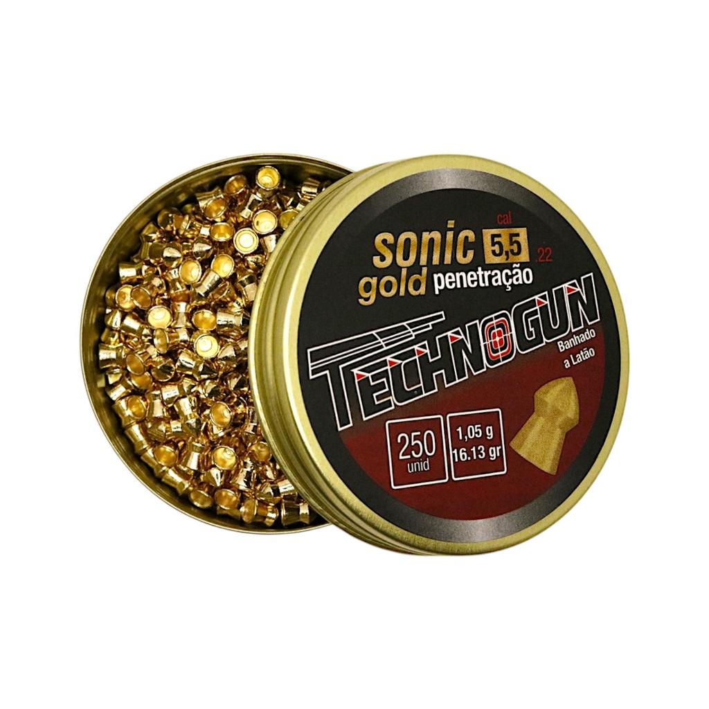 Chumbinho Technogun Sonic Gold 5.5mm - 250un