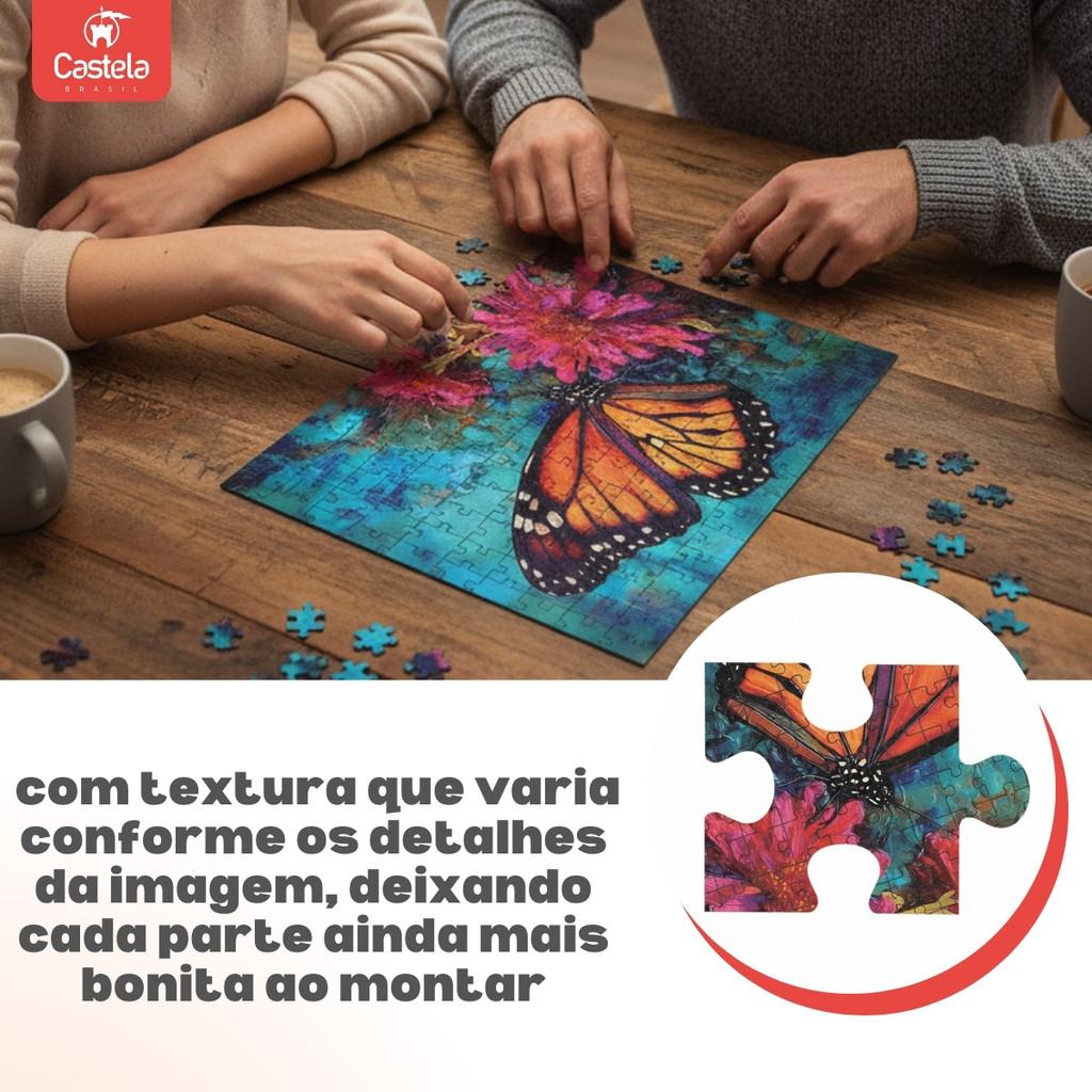 Quebra Cabeça Borboletas E Flores 1000 Peças Puzzle Premium Textura Sedosa - Castela
