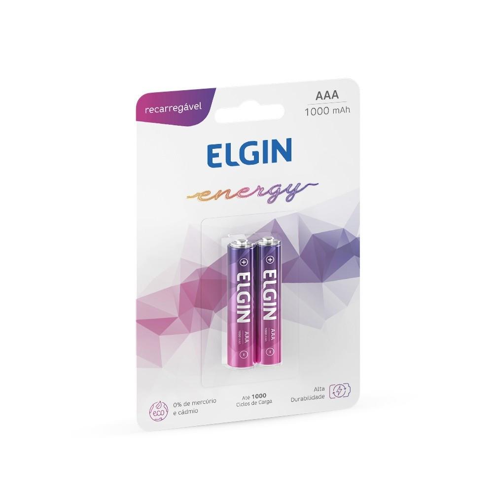 Pilha Palito Recarregável Aaa 900 Mah Com 2 Unidades - Elgin