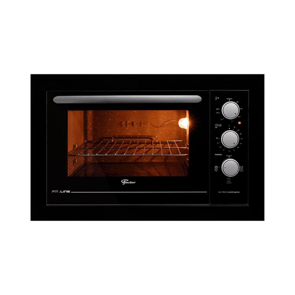 Forno Elétrico De Embutir Fischer Fit Line 48 Litros Preto