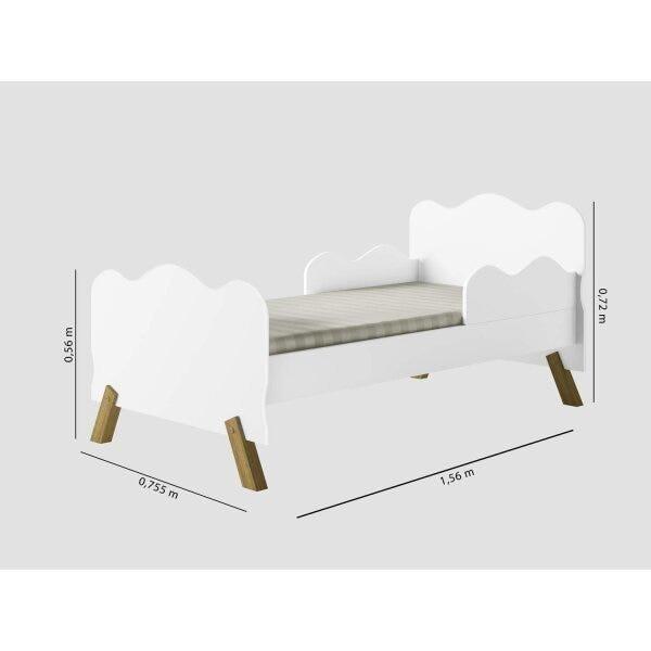 Mini Cama Infantil Com Proteção Lateral Branco