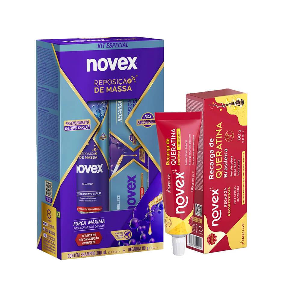 Kit Premuim Novex Reposição De Massa + Recarga De Queratina