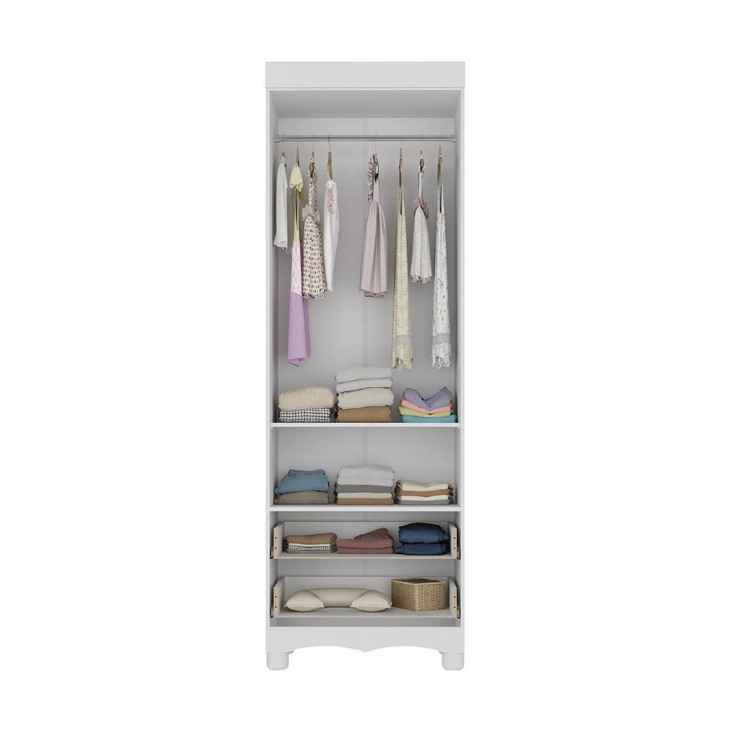 Guarda-roupa Infantil 62cm 2 Portas Com Vidro E 2 Gavetas Suspiro Multimóveis