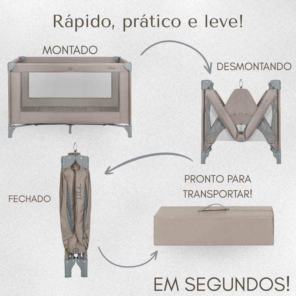 Cercadinho Infantil Matea 2 Com Mosquiteiro E Bolsa De Transporte Kikkaboo