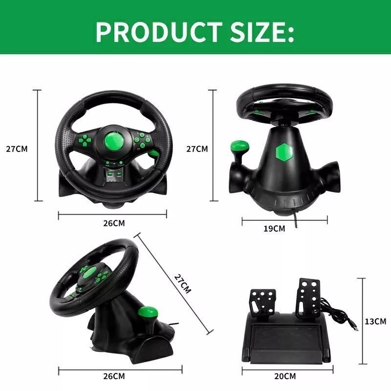 Volante Racer Xbox 360 Ps3 Ps2 Pc Pedal Cambio Vibração