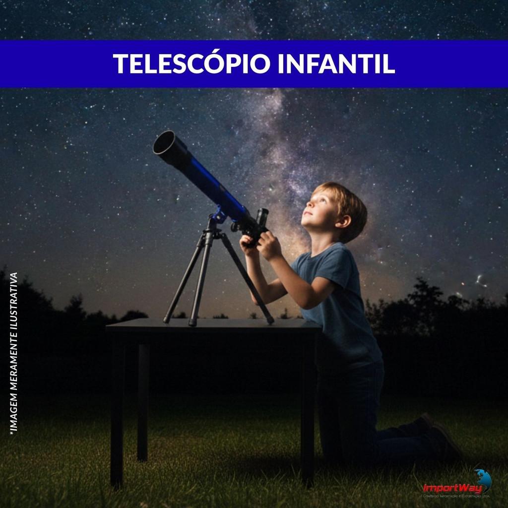 Telescópio Astronômico Infantil Refrator Com Tripé 360 Ideal Para Observar Lua Estrelas E Despertar Curiosidade
