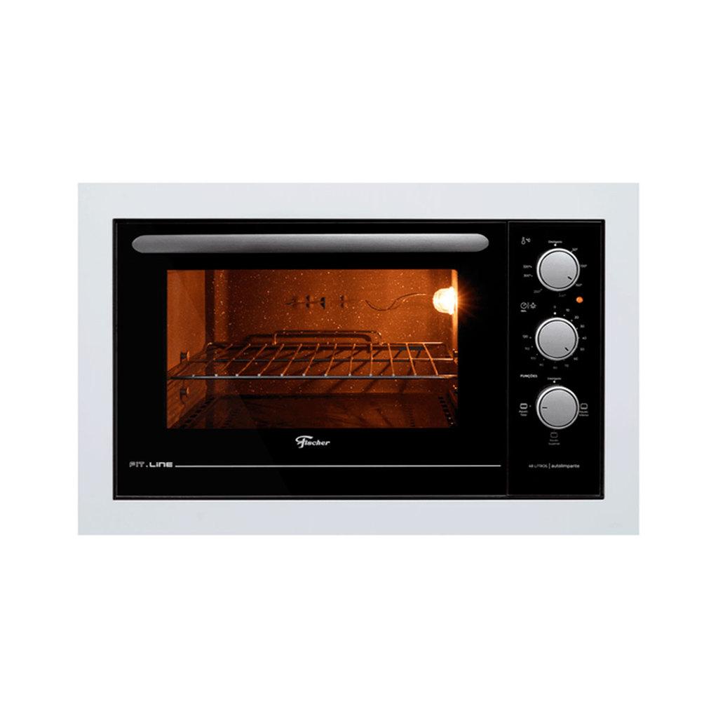 Forno Elétrico De Embutir Fischer Fit Line 48 Litros Branco