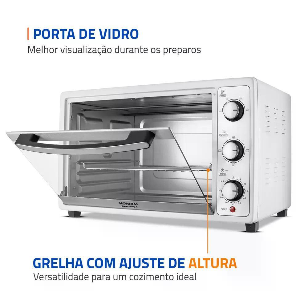 Forno Elétrico Mondial Frn-52-wi 52 Litros 1800w 220V Inox Famíly Grill