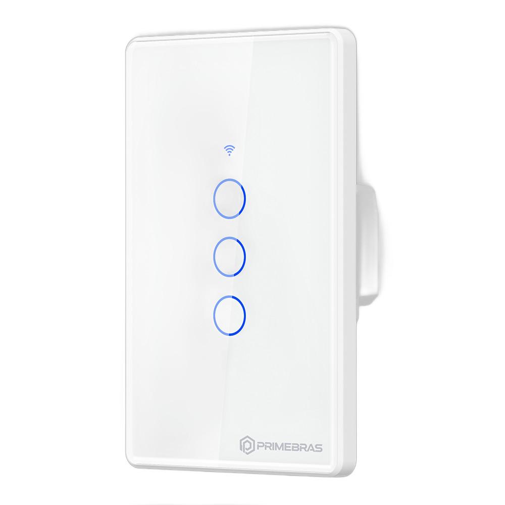 Interruptor Touch 3 Botões Wi-fi Primebras Branco