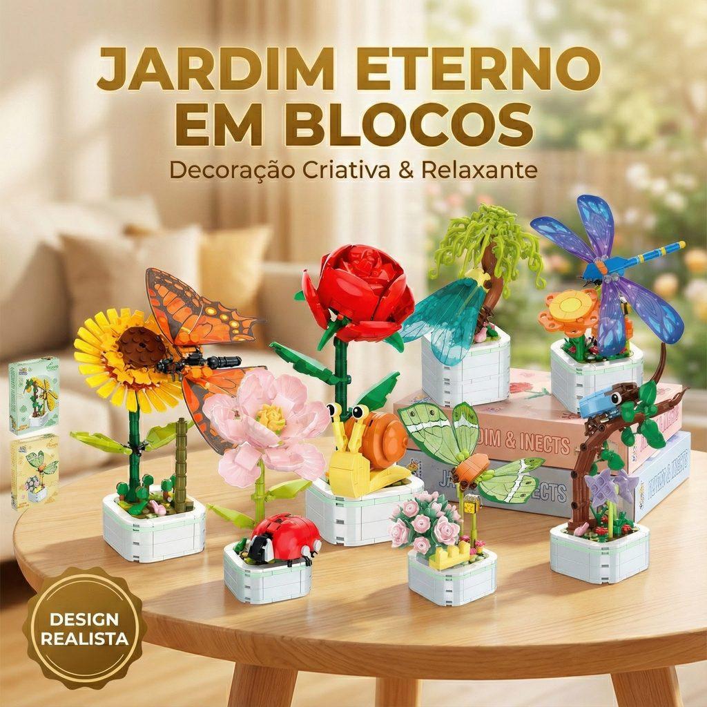 Jogo Bloco De Montar Flores E Insetos Bonsai Decorativo Escritório Sala Infantil Adulto Kizumba
