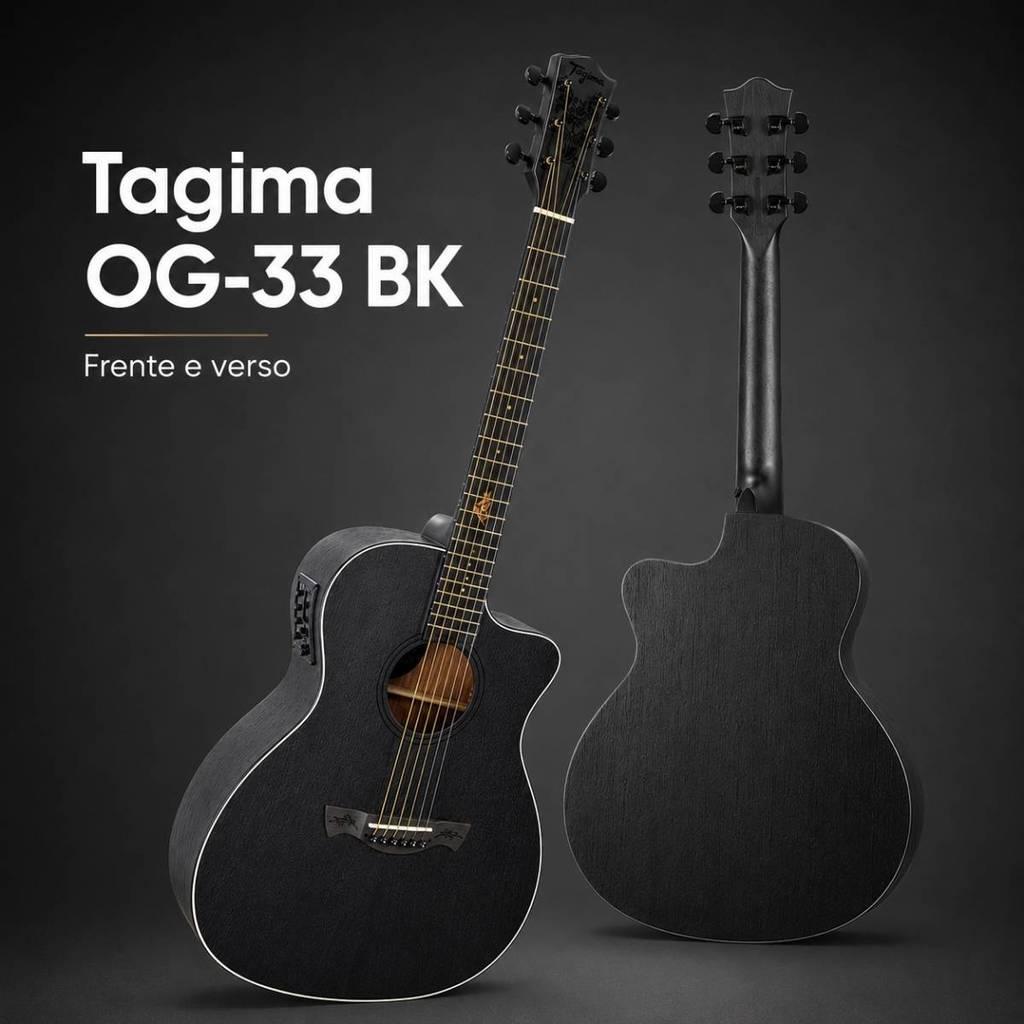 Violão Tagima Og33 Black Wood Eletroacústico Cacau Santos Com Eq Teq8