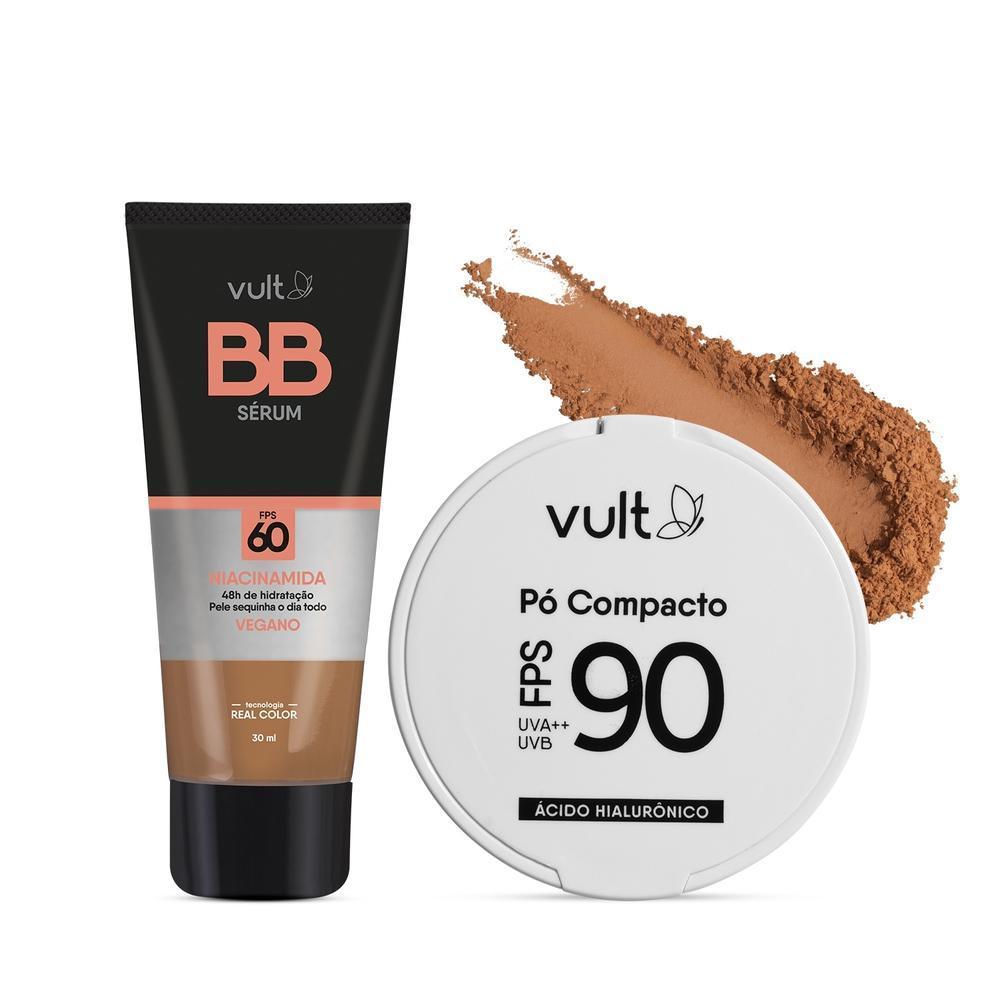 Combo Make Vult Pó Compacto Cor 5 FPS 90 6g + Sérum Facial Bb Cream FPS 60 30ml