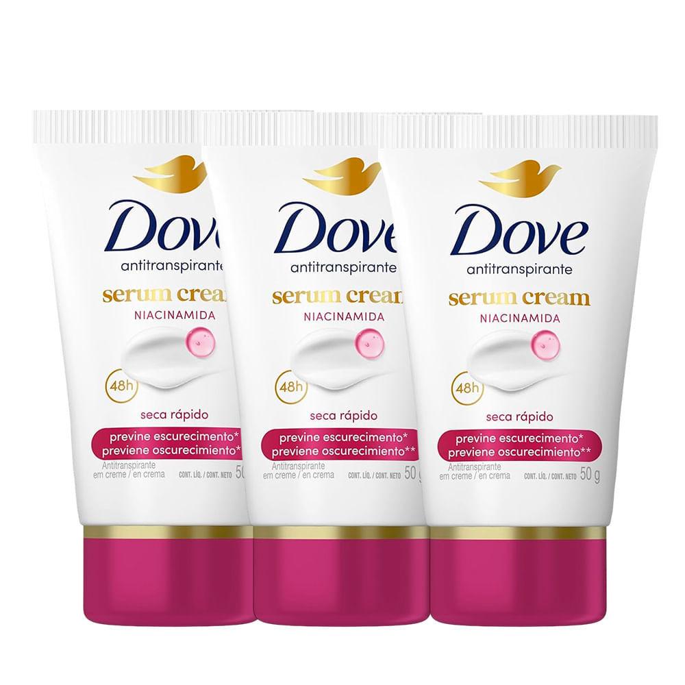 Kit Desodorante Dove Sérum Creme Previne Escurecimento Niacinamida 50g - 3 Unidades