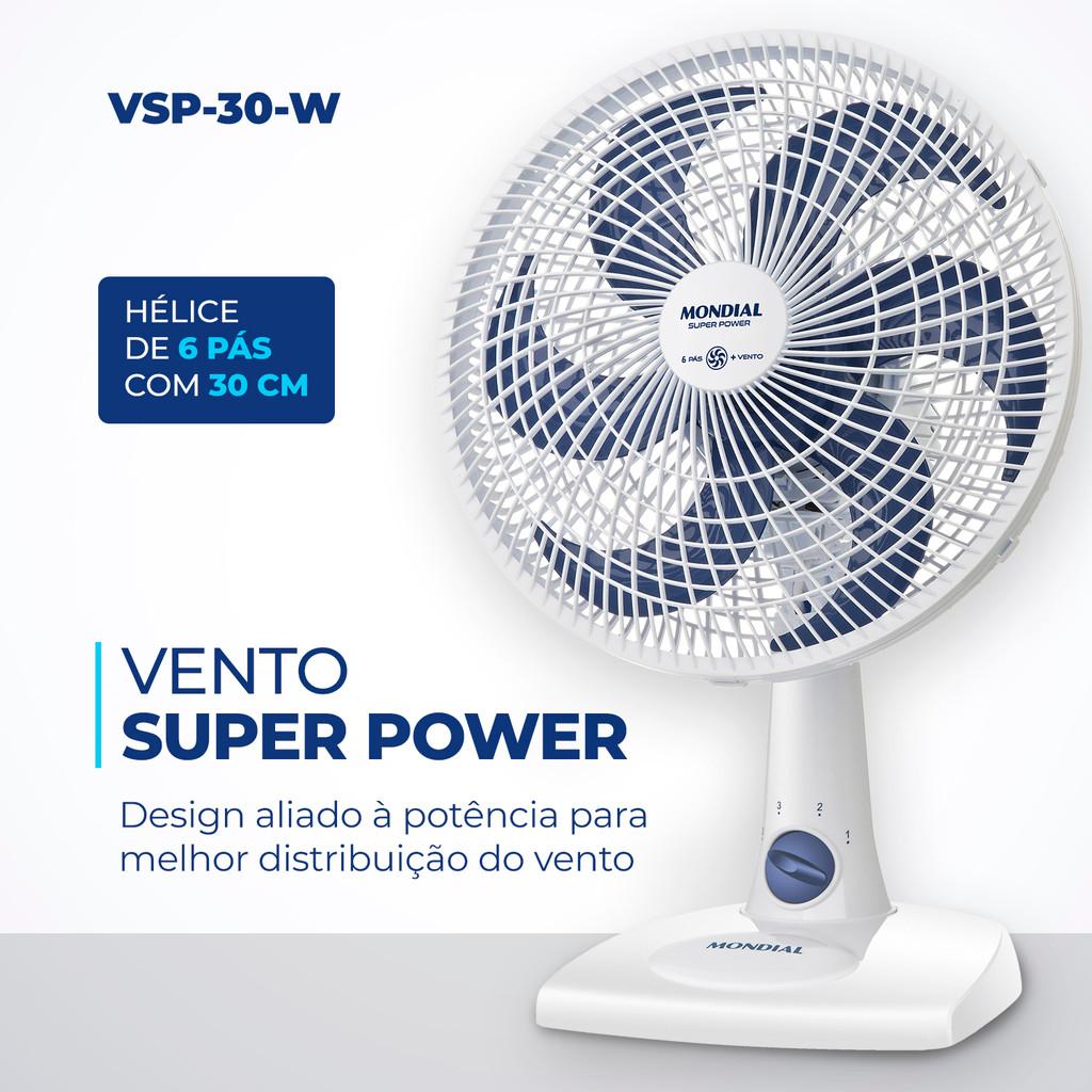 Ventilador De Mesa Mondial 6 Pás 30cm Branco