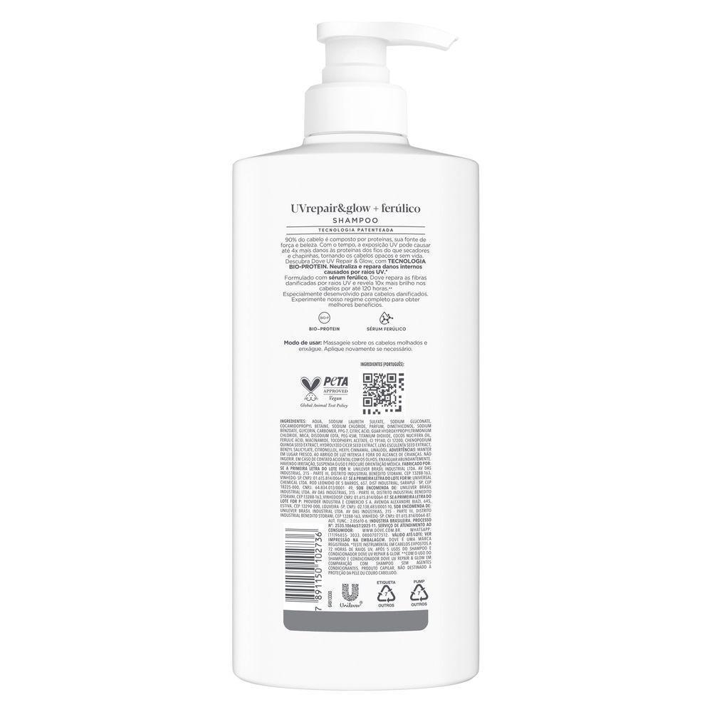 Shampoo Dove Uv Repair Glow + Ferúlico 600ml