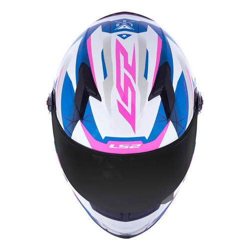 Capacete Ff358 Classic Draze Branco Rosa Azul