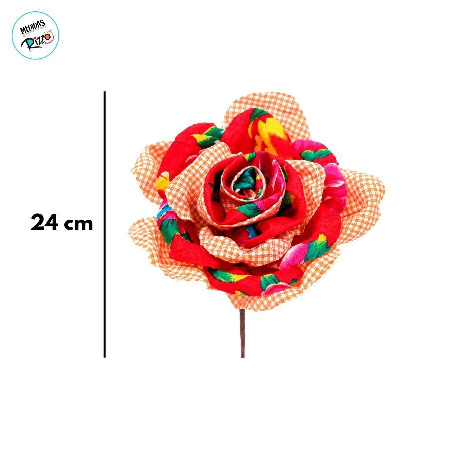Pick Decorativo De Festa Junina - Flor Chita - Laranja - 24cm - 1 Unidade - Cromus - Rizzo