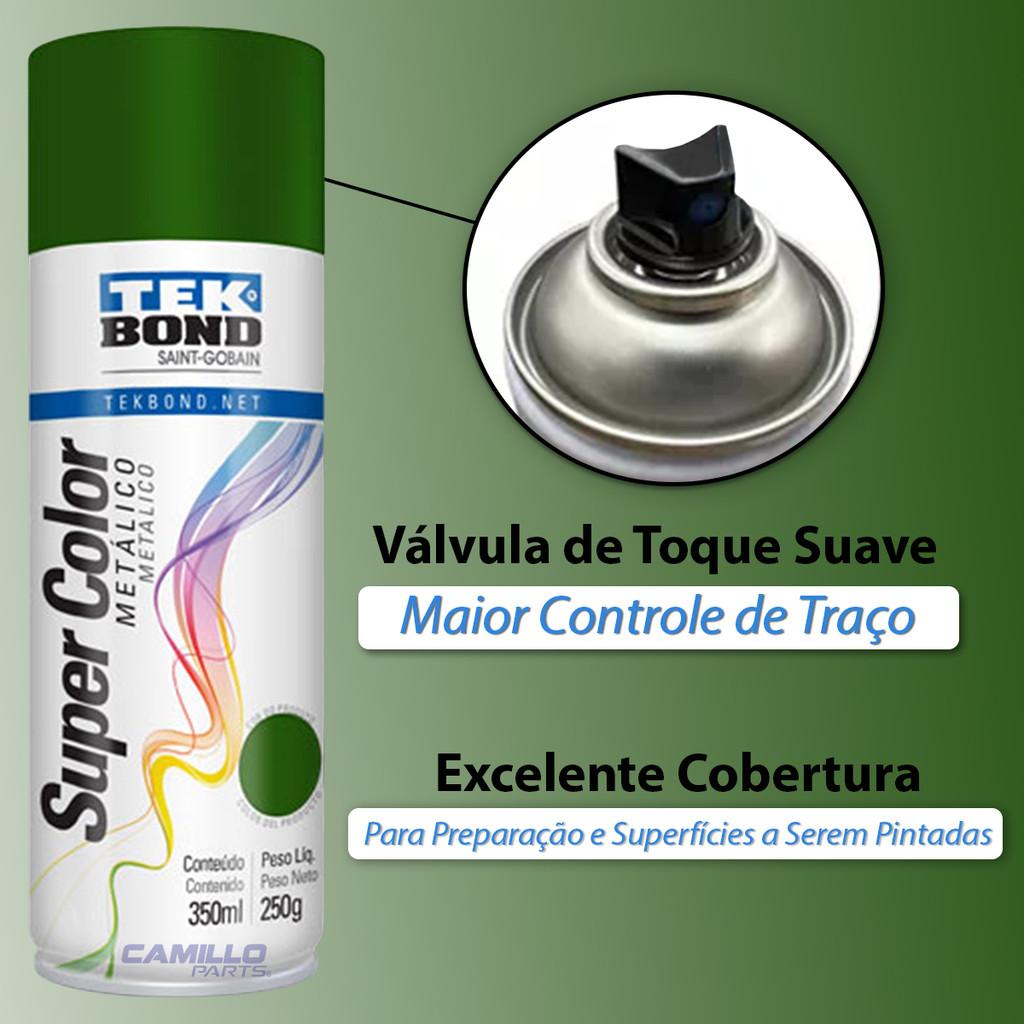 Tinta Spray Metálico 350ml Verde Metálica Tekbond Secagem Rápida