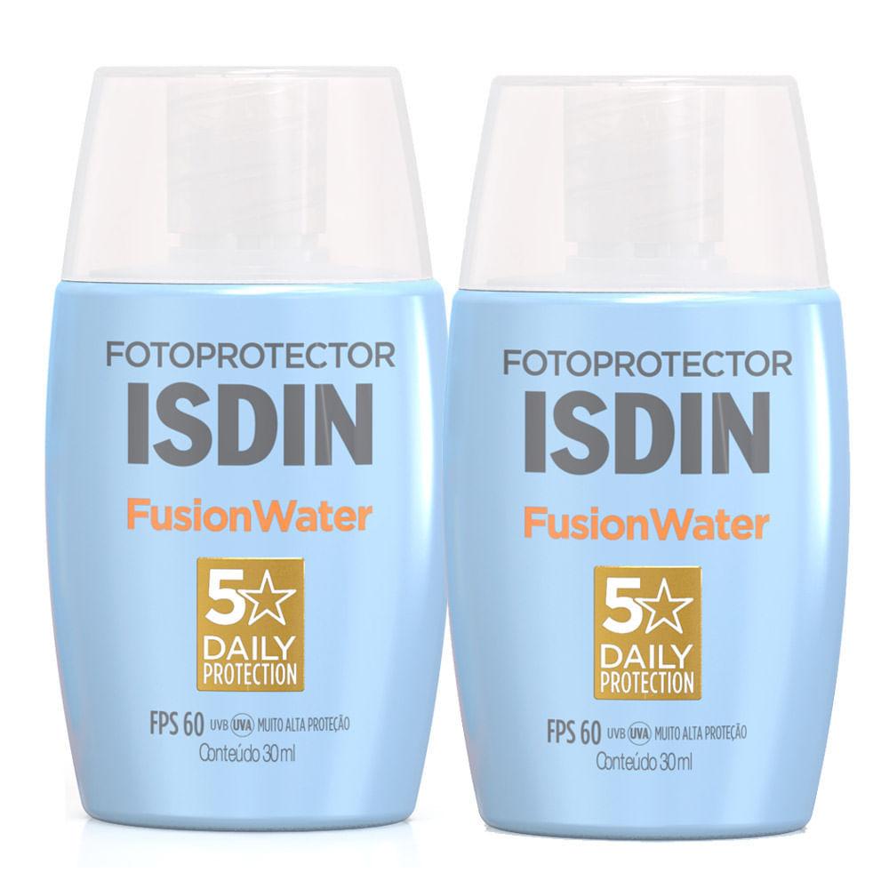 Kit 2 Protetor Solar Facial Isdin Fusion Water Oil Control FPS 60 Com 30ml
