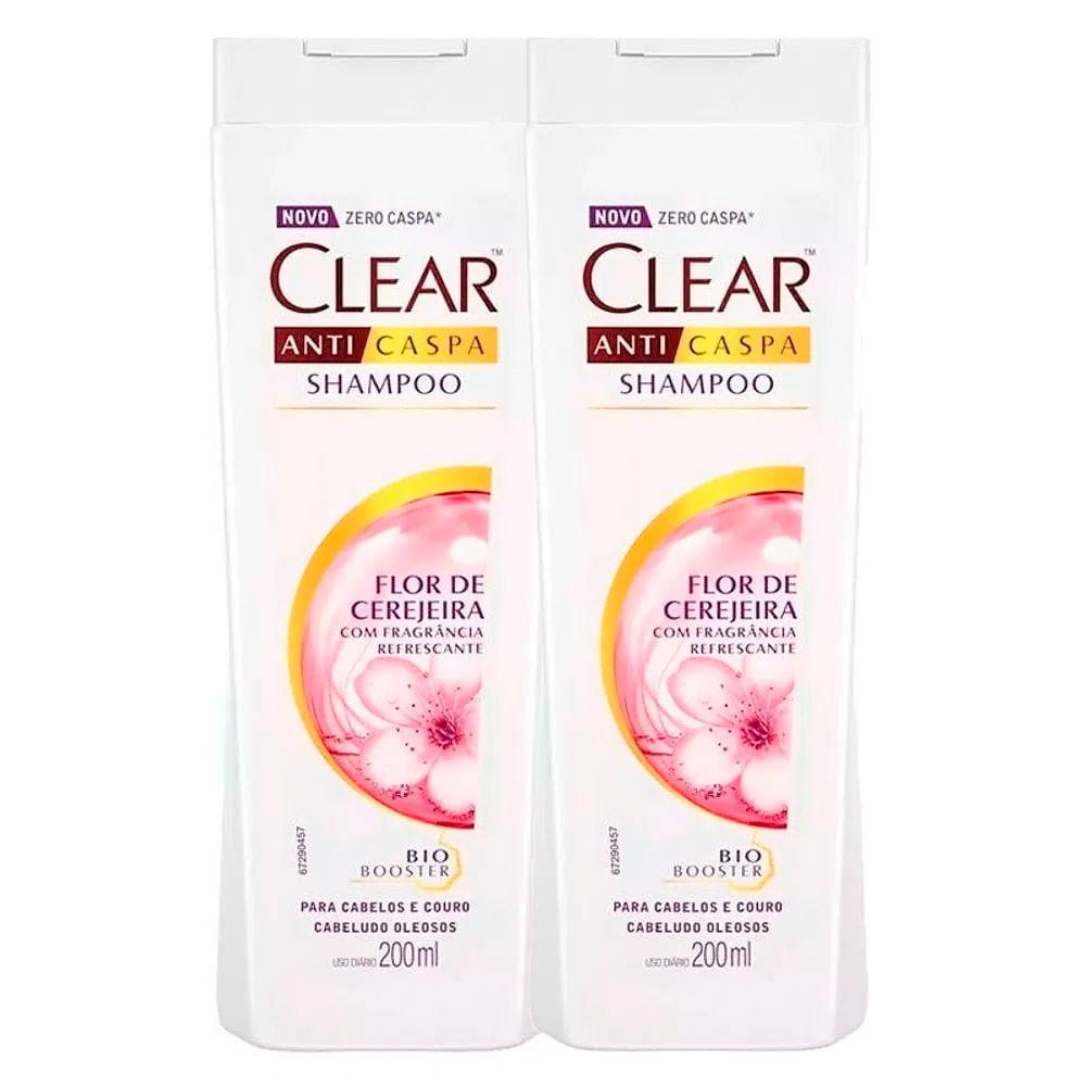 Kit 2 Shampoo Anticaspa Clear Women Flor De Cerejeira 200ml