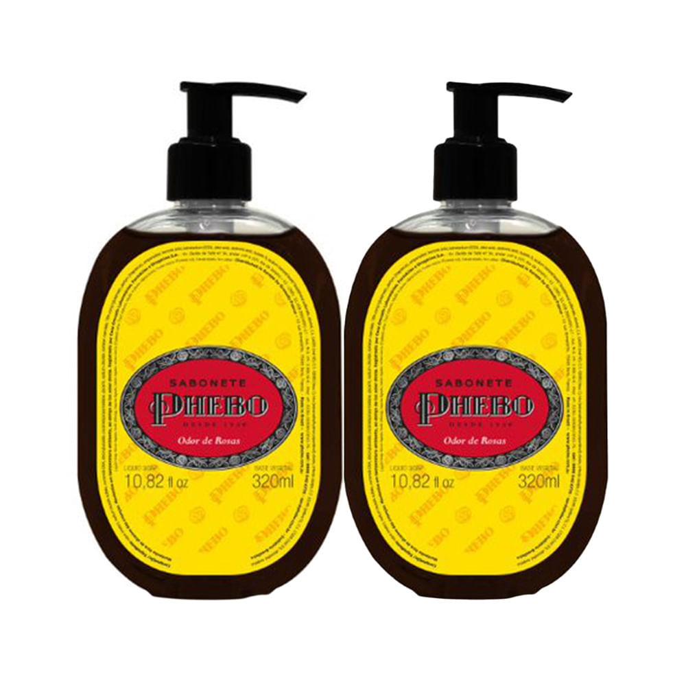 Kit 2 Sabonete Líquido Phebo Odor De Rosas 320ml
