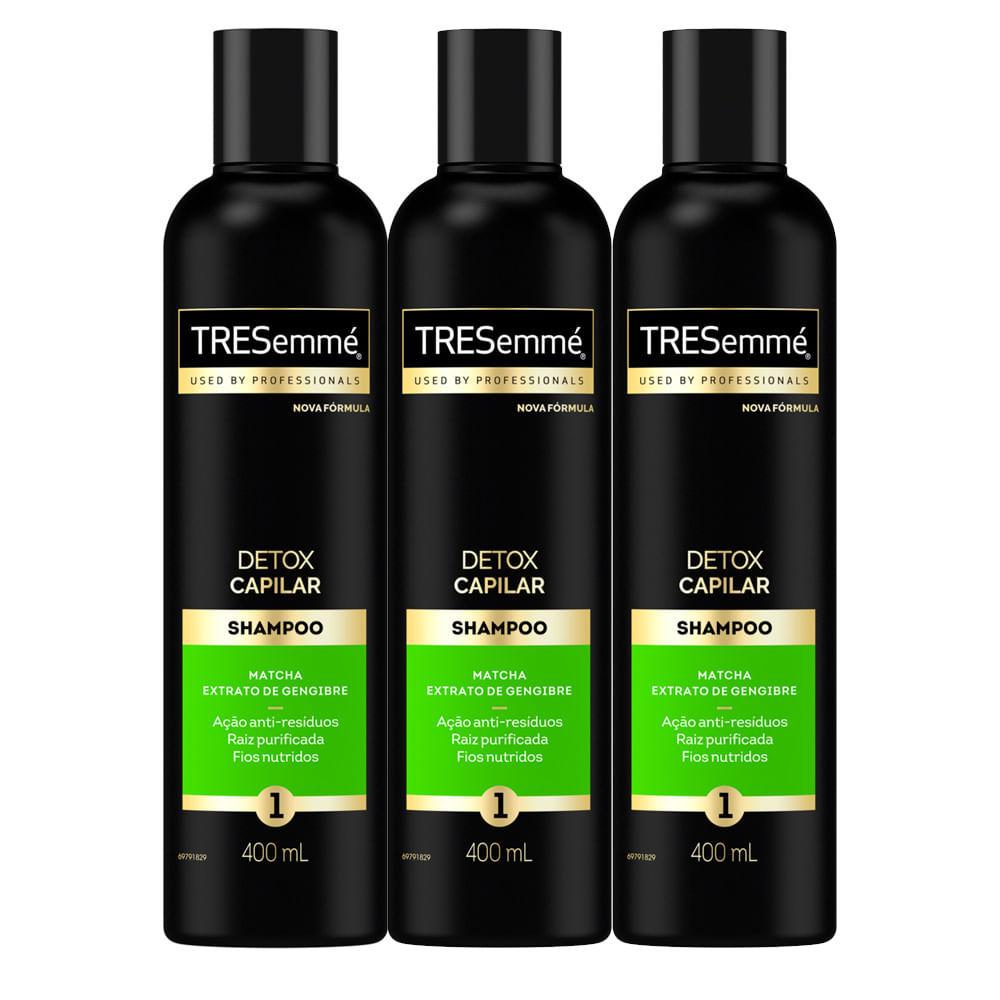 Kit 3 Shampoo Tresemmé Detox Capilar 400ml
