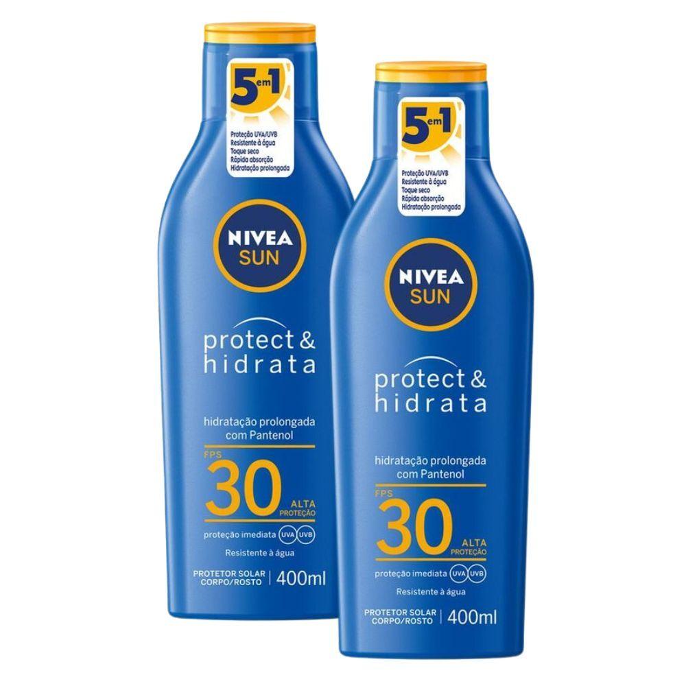 Kit 2 Protetor Solar Nivea Sun Protect Hidrata FPS 30 Loção 400ml