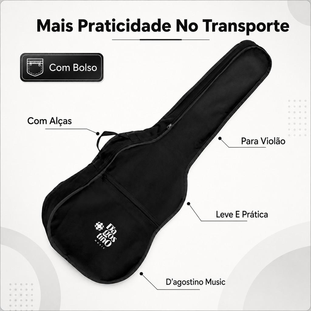 Bag Para Violão D Agostino Music Com Bolso