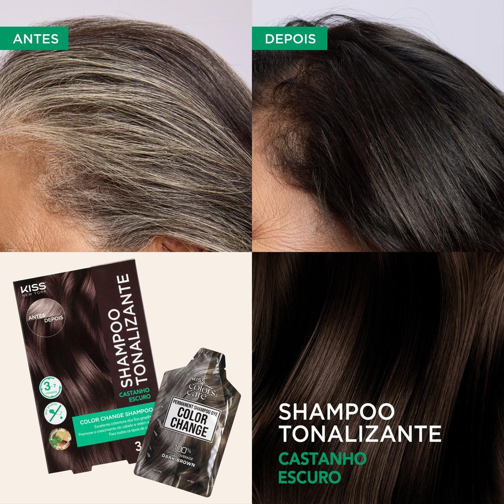 Shampoo Tonalizante Color Change Castanho Escuro - Kiss New York