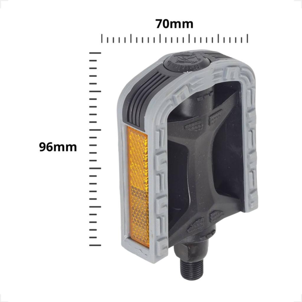Pedal Bicolor Export Rosca Grossa 9/16 Cinza (Par)