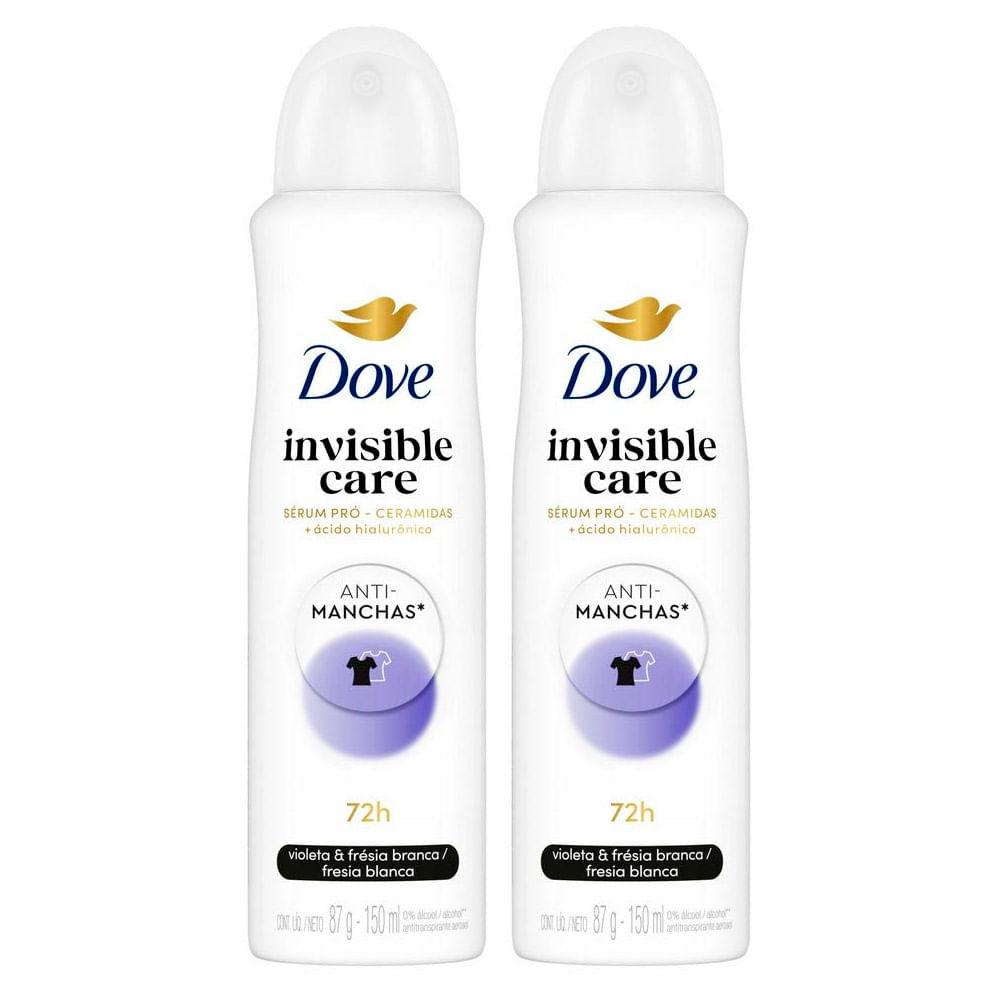 Kit 2 Desodorante Dove Invisible Care Anti Manchas Antitranspirante 72h Aerosol 150ml