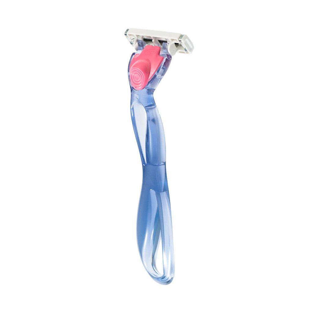Depilador Descartável Soleil Clic Sensitive Recarregável Azul + 5 Lâminas Bic