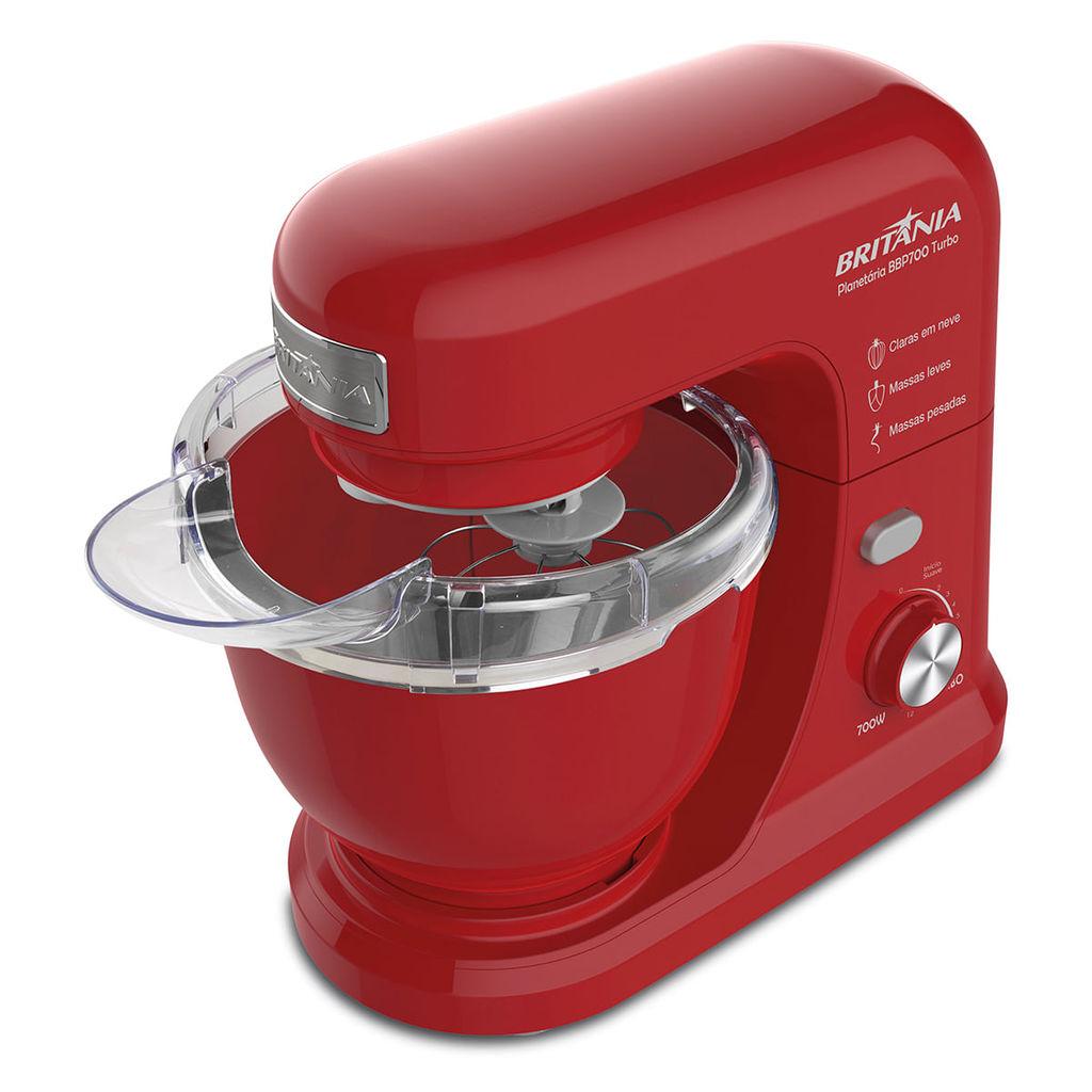 Batedeira Planetária Britânia Bbp700v Turbo Vermelho 700W 4L
