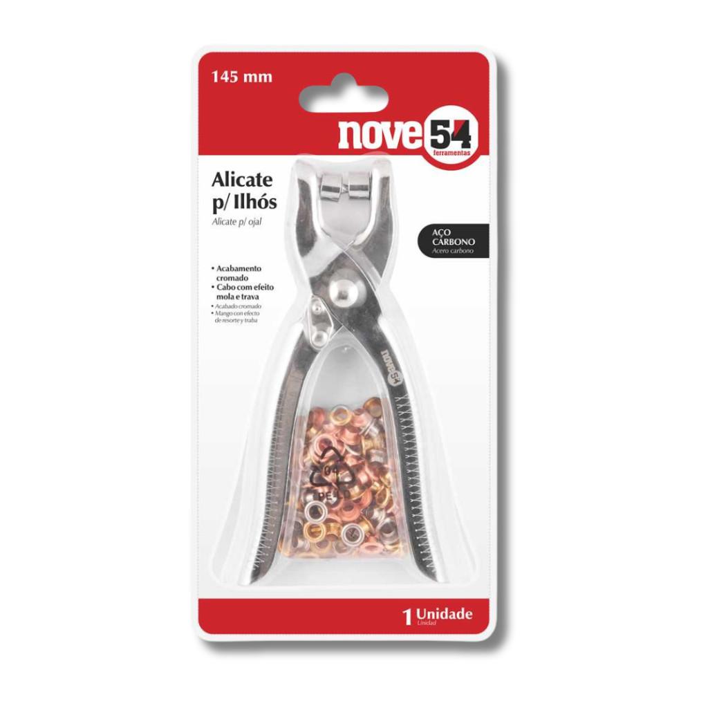 Alicate Aplicador De Ilhós Metálico 4mm Para Cintos Bolsas Artesanato Aço Carbono Cromado Nove54